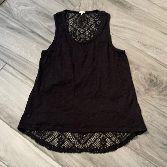 Black lace ladies Dylan top size XL bust 17-18” solid black front lace back - Picture 2 of 7